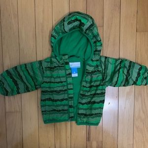 Columbia fall jacket, green size 6-12 months